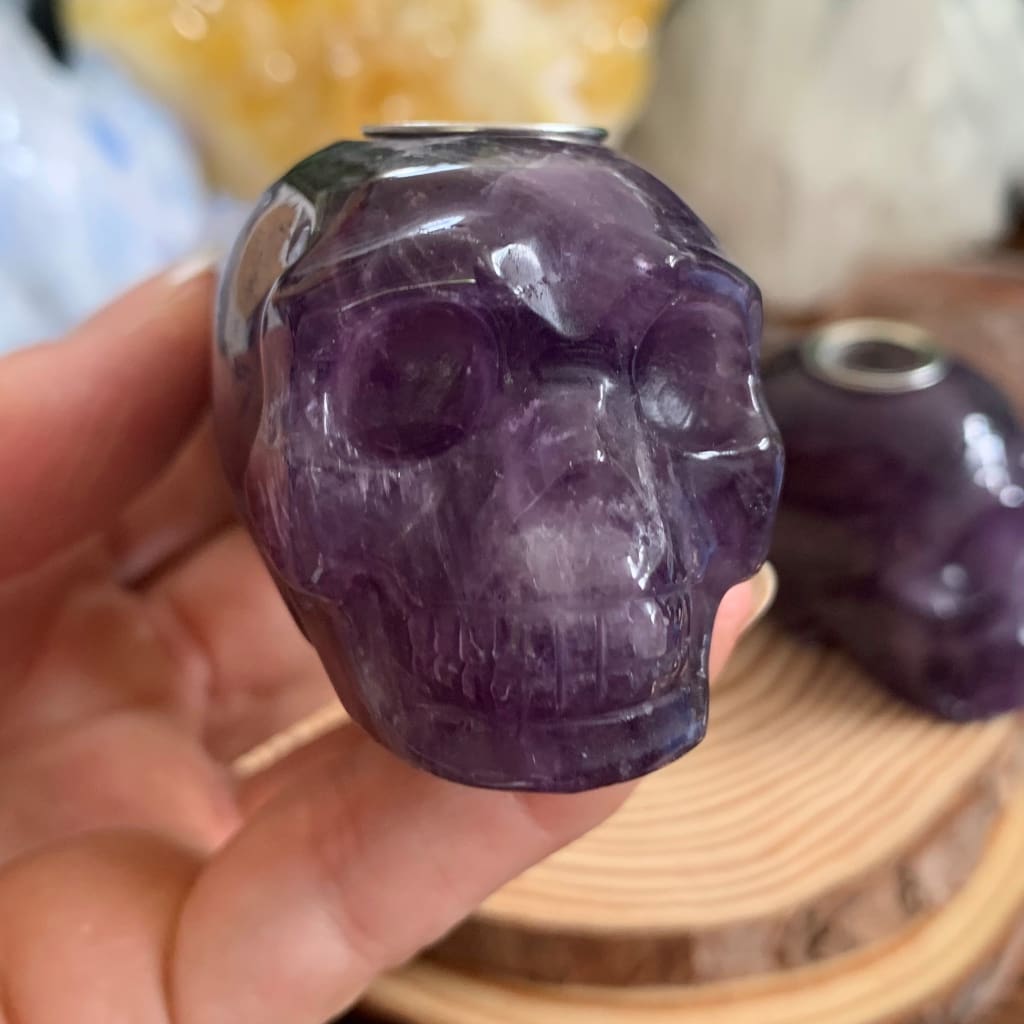 Amethyst Crystal Skull Pipe