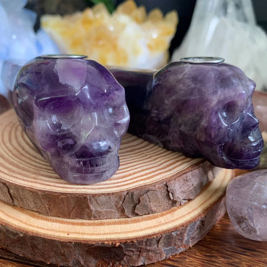 Dream Amethyst Crystal Skull Pipe