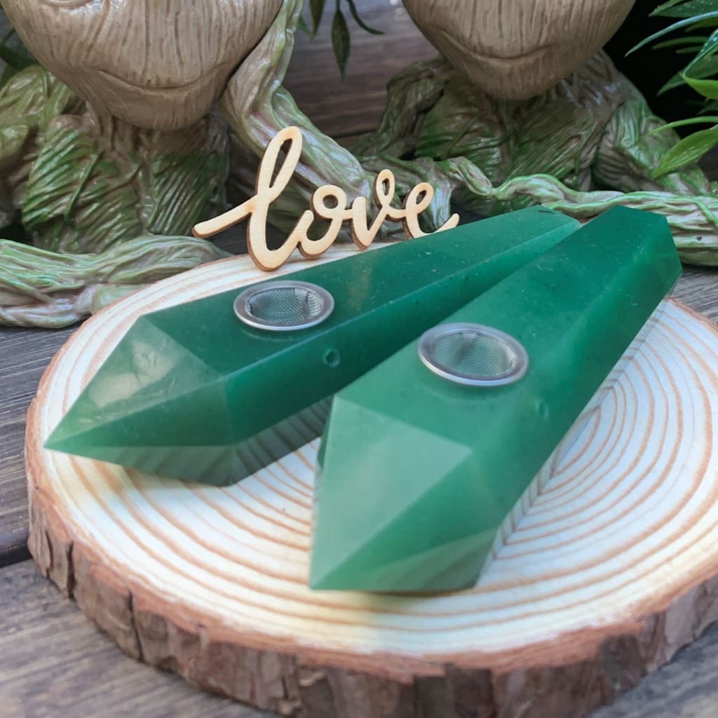 Green Aventurine Crystal Pipe