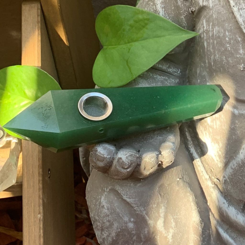 Green Aventurine Crystal Pipe