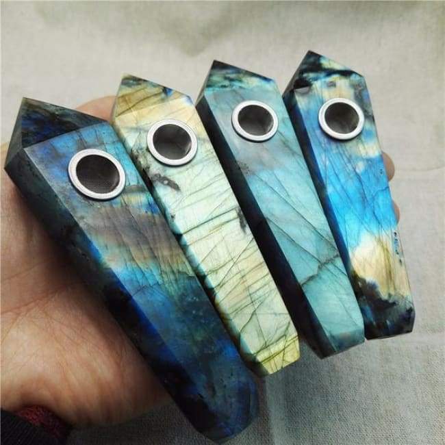 Labradorite Gemstone Crystal Pipe