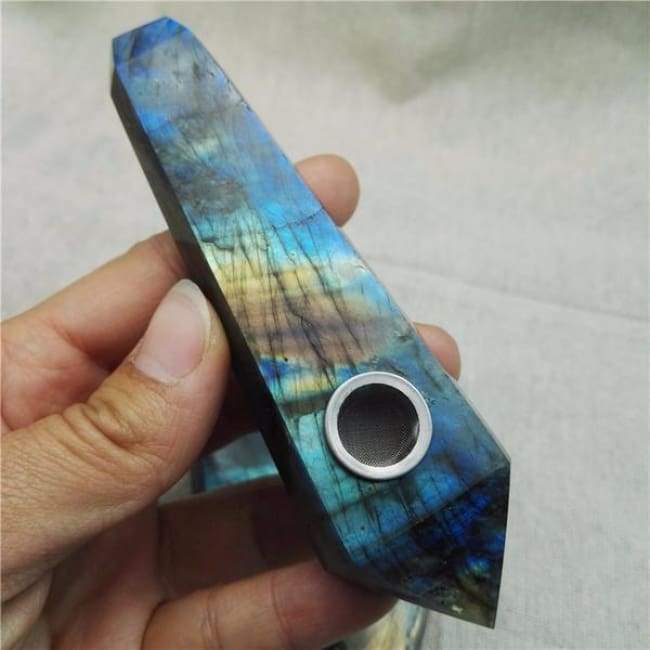 Labradorite Gemstone Crystal Pipe