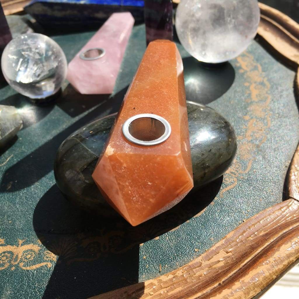 Red Aventurine Gemstone Pipe