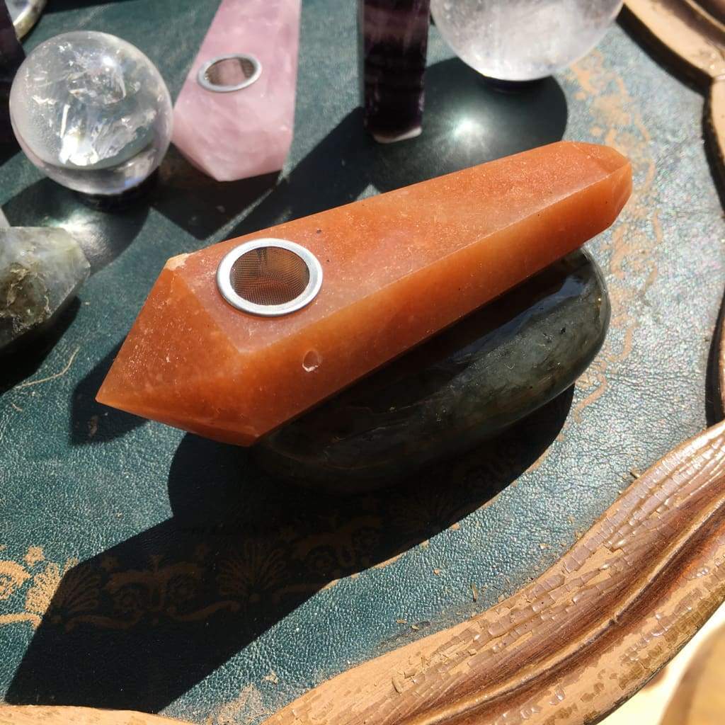 Red Aventurine Gemstone Pipe