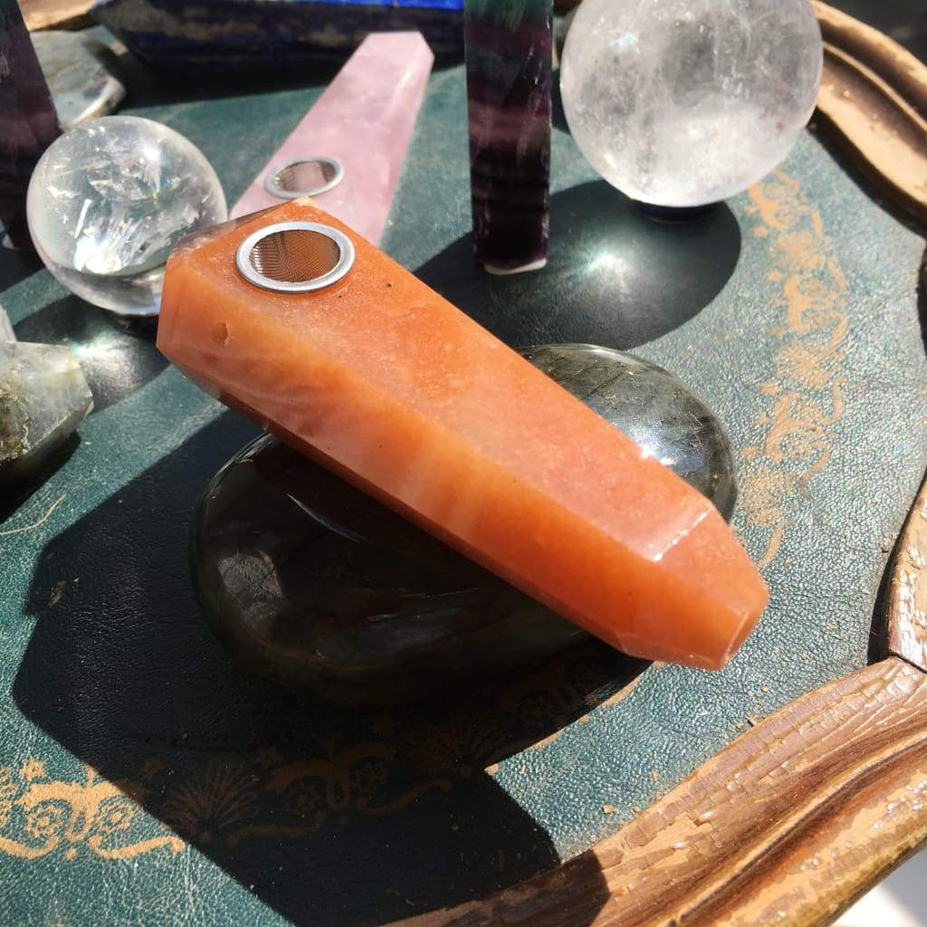 Red Aventurine Gemstone Pipe