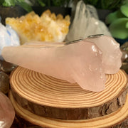 Rose Quartz Crystal Skull Pipe