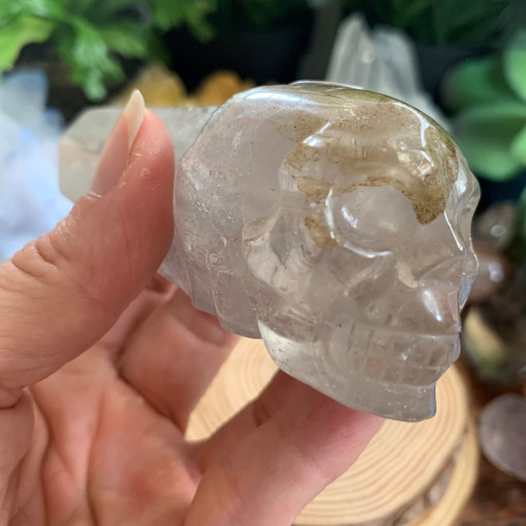 Smoky Quartz Crystal Skull Pipe