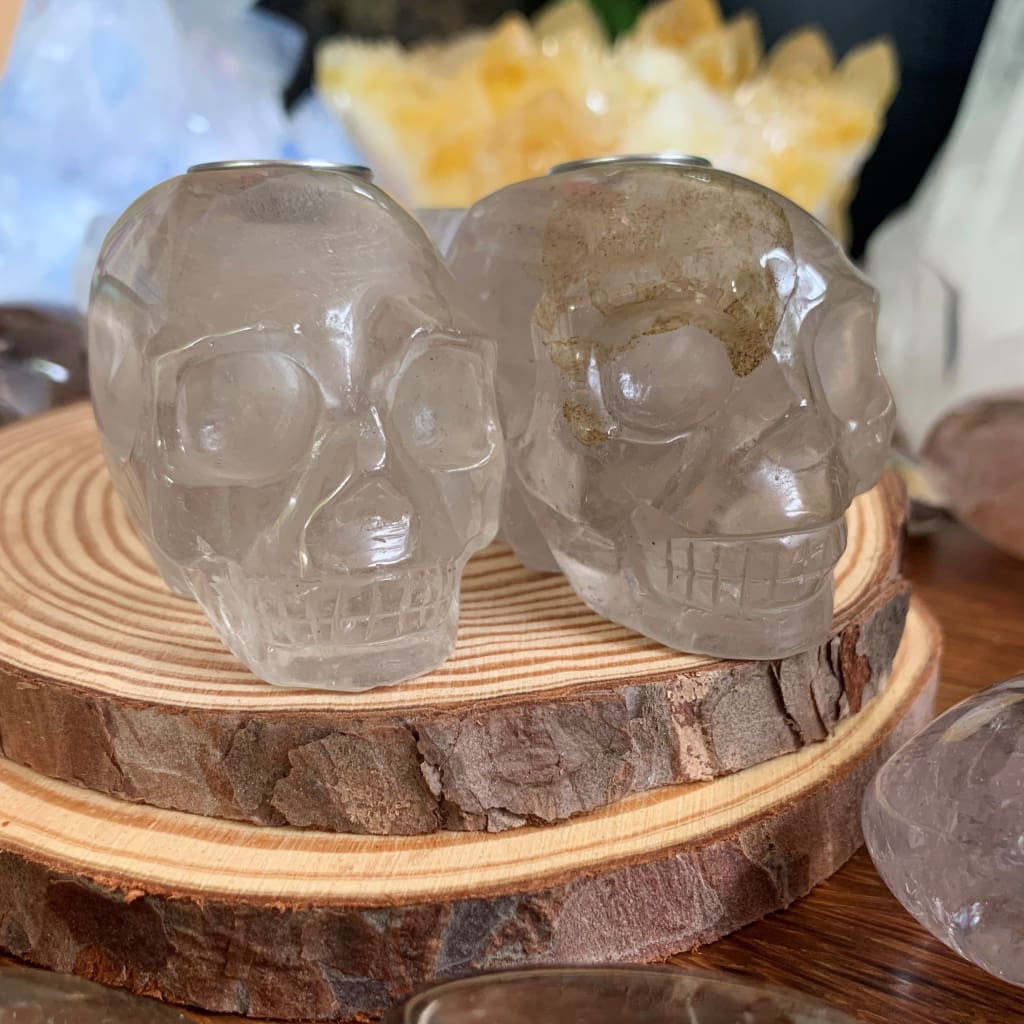 Smoky Quartz Crystal Skull Pipe